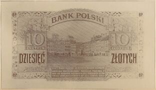 Rewers fotoprojektu 10 złotych 1927